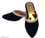 Velvet open-back ballerinas for women - HASHU ENTERPRISES Indian wedding and party wear