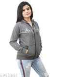Women's winter sweatshirt hoodie with fleece lining, printed pattern. Long sleeves and multiple sizes available