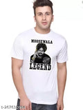 Printed net Sidhu Moose Wala Legend with Gun polyester short sleeve men's top, India-made fashion clothing on mannequin