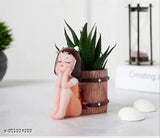 Orange-blue Morater Basket Girl set of 2 for decorative resin pots with drainage holes. Ideal for home or office, perfect for succulents, cacti, or flowers. Premium resin construction, lightweight and portable." (119 characters)