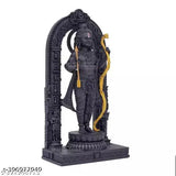 Resin Ram Lalla statue, 7-inch tall, embellished with paint, adds elegance to home/office decor