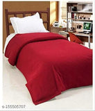 Maroon fleece double bed blanket (90x90), soft, warm, and comfortable RichLINEN premium quality
