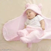 Fleece Nanak Sai premium hooded baby blanket, self-design with animal print, ideal for heavy winter. Perfect gift for new parents, made in India