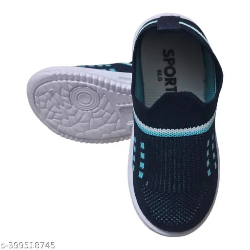 Navy blue SLG Comfy Step slip-on shoes for kids aged 1.5-3.5 years, featuring polyester and PVC material, suitable for casual or sports wear in all seasons
