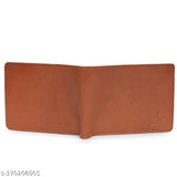 Faux leather bi-fold wallet, classic world New Fancy design for men, ample storage compartments