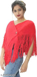 Solid wool short poncho with hoodie - stylish, Indian-made woolen outerwear for cold weather