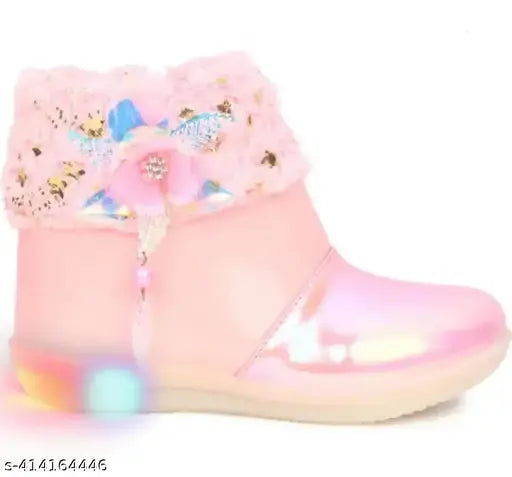 Synthetic girls' boots, zip fastening, various sizes from 12 months to 9 years, India-made