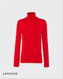 Pink and red wool highneck sweaters for kids (India), solid pattern, sizes 0-1 years to 6-7 years