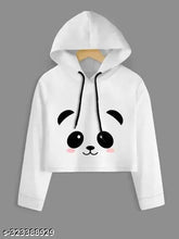 Acrylic printed hooded sweatshirt for women, long sleeves, premium quality fleece, winter wear