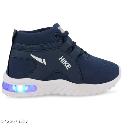 Blue EVA LED shoes for kids, lightweight, breathable, color-changing effect, ideal for indoor/outdoor use