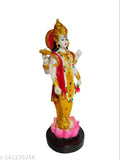 Multicolor polyresin handcrafted Lord Vishnu statue, 22cm tall, ideal for home decor, spiritual gifts, or Vastu compliance