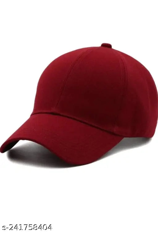 Solid cotton baseball caps pack of 6 (Red, grey, blue, white, black, olive green) Made in India