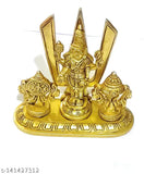 Brass Balaji Shankh Chakkar idol, 350gm, 12.5cm x 12.5cm x 5cm, Indian antique for home decor or temple