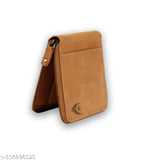 Teak tan genuine leather bi-fold wallet for men, RFID blocking, 2 compartments, zipped closure