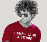 Maroon high-density cotton round neck half sleeve T-shirt by PEPP N HAGG, stylish for everyday use