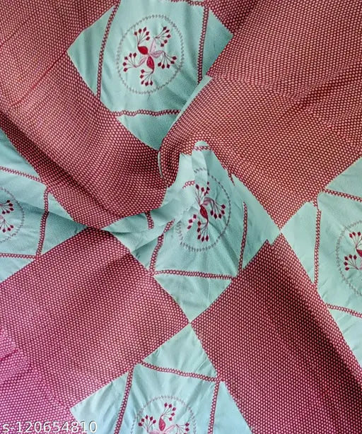 Red embroidered cotton fitted double bedsheet set with 2 pillow covers, perfect for summer, machine washable
