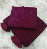 Chiffon fur saree with embellished blouse piece, free size, georgette fabric, Indian fashion