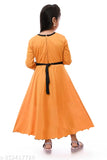 Acrylic three-quarter sleeve printed net kids gown, elegant and sophisticated special occasion wear for 2-3, 3-4, 4-5 years old