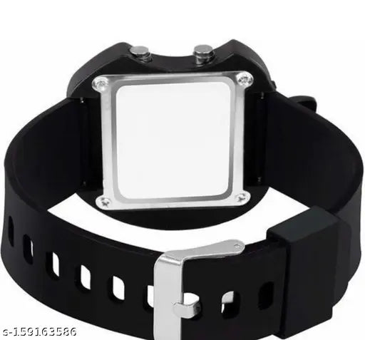 Black APL Shape Watch, digital LED watch for kids with silicone strap, modern and sporty design, perfect gift for kids & babies