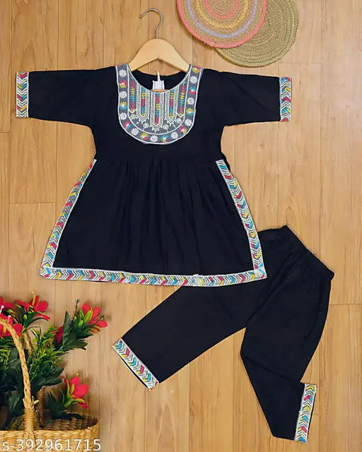 Stylish rayon kurti sharara for girls, solid color with three-quarter sleeves, trendy Indian attire without dupatta