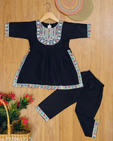 Stylish rayon kurti sharara for girls, solid color with three-quarter sleeves, trendy Indian attire without dupatta