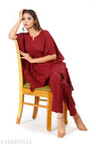 Rayon soft cotton designer kaftan nightsuit, beige, perfect for formal and casual occasions