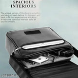 Black synthetic men's sling bag with 4 compartments for outdoor use, adjustable shoulder strap, ideal for hiking or traveling