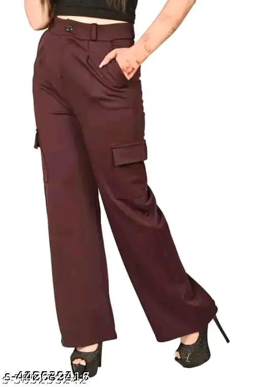 Solid denim Four Pockit pants for girls, size XS-L. Made in India