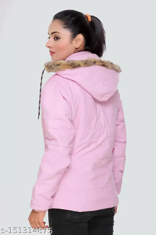 Quilted nylon jacket, PU fabric, long sleeves, solid pattern, women's wear, zipper details