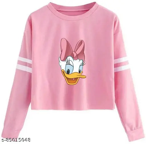 Pink cotton blend long sleeve t-shirt, elegant and trendy, comfortable for all seasons