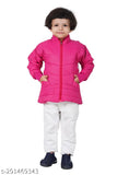 Cotton winter jacket for girls, soft and cozy "Butter Jacket" with long sleeves, waterproof design, size 2-3 years (chest 28in, length 18in), made in India