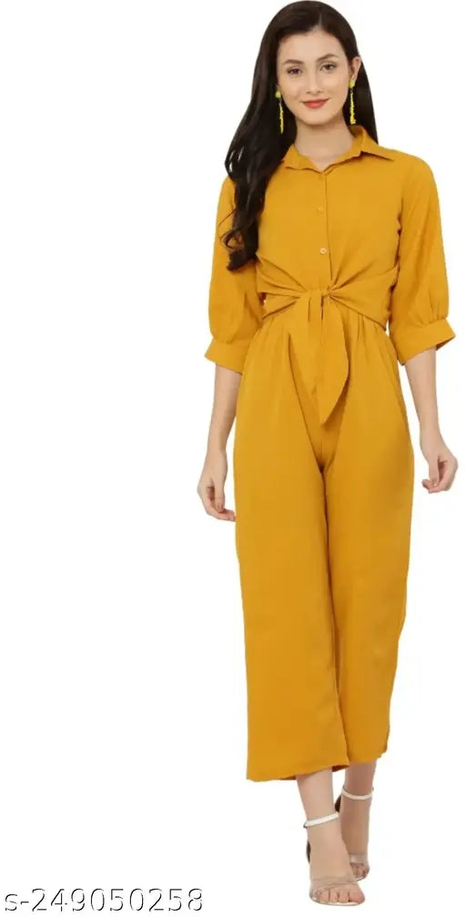 Trendy cotton solid-color jumpsuits for women, three-quarter sleeves, India-made fashion partywear