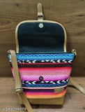 Multicolor fabric sling bag for women, adjustable strap, durable and stylish accessory