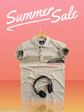 Premium cotton blend polo t-shirts for men, short sleeves, printed design. Men's polo shirt on hanger, India origin