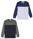 Multicolor cotton blend sweatshirts & hoodies pack of 2, vibrant and colorblocked for boys' casual wear, sizes 9-10 years from India