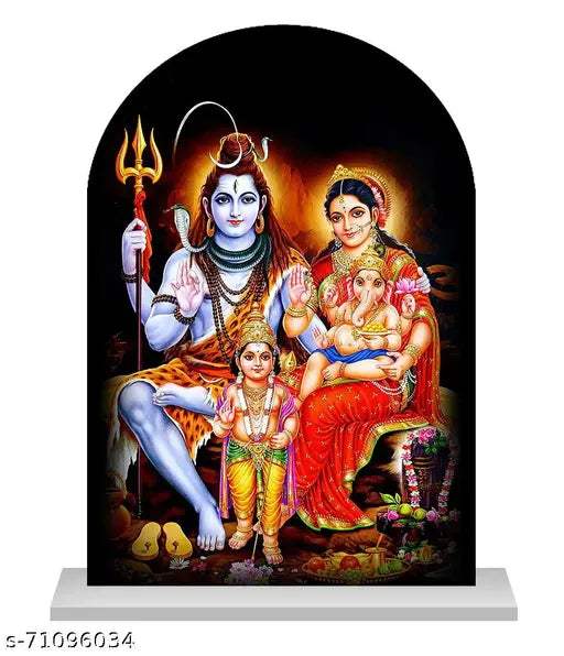 Indian acrylic Shiv Parivar statue, perfect for car dashboard or home decor