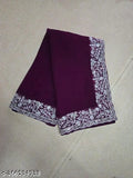 Purple Georgette embroidered saree with blouse for women, trendy Bollywood-inspired party wear