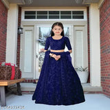 Embroidered net semi-stitched Lehenga Choli by Femisha Creation, available in sizes 3-15 years