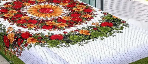 Cotton floral comfort, Jaipuri Sanganeri print, 140 TC single bedsheet with pillow cover - Traditional Rajasthani design on premium cotton