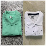 Cotton blend men's polo neck t-shirt combo pack of 2 with printed designs, ideal for casual wear in various sizes from 4XL to 10XL