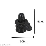 Black marble Shiva Lingam Murti, 4-inch decorative showpiece for home altar or pooja room