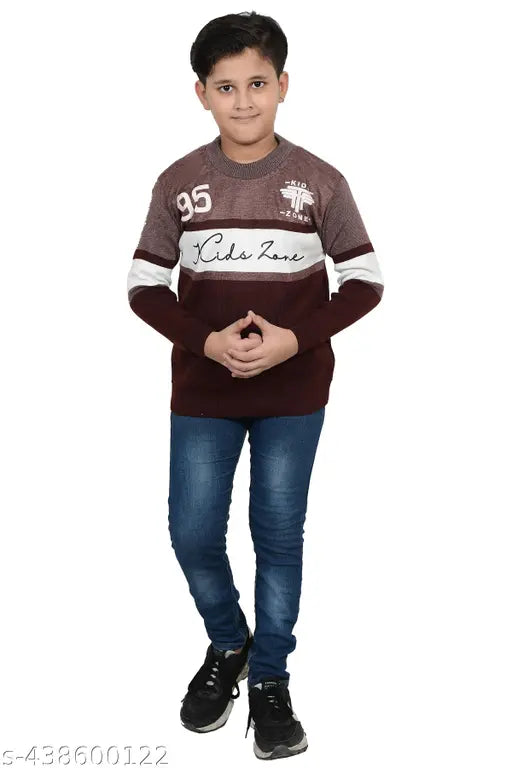 Colorblocked wool kids sweater, new design from DSHIVAYE TREDERS for 8-12 years