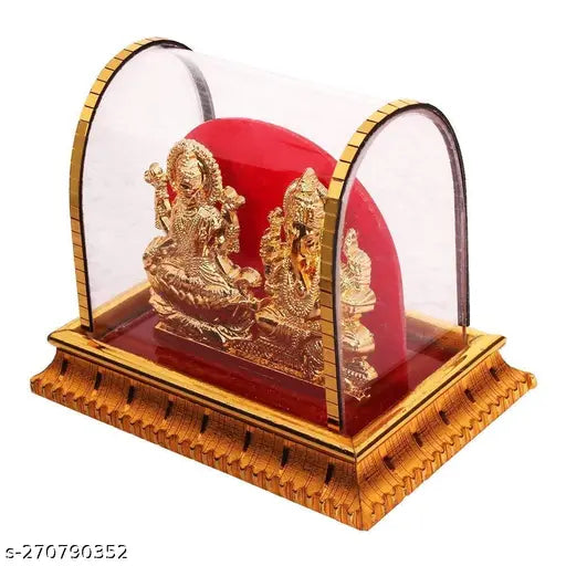 Acrylic Ganesh Lakshmi idol, Indian decorative showpiece for Pooja Room, office, or home