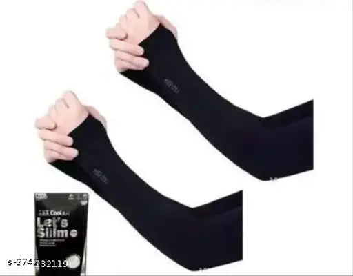Cotton sun visor cap & fingerless arm sleeves combo pack, trending for girls and boys sports wear, solid color design, made in India