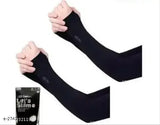 Cotton sun visor cap & fingerless arm sleeves combo pack, trending for girls and boys sports wear, solid color design, made in India