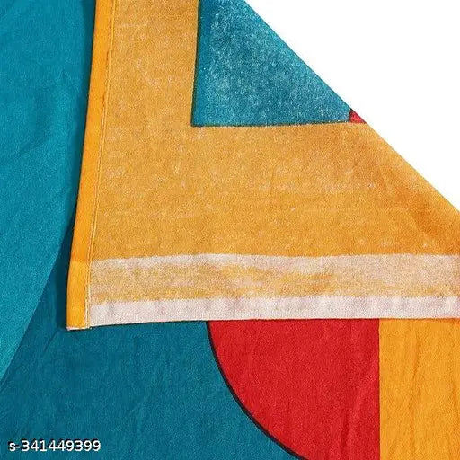 Abstract motif printed multicolor 100% cotton flat sheets, vibrant ethnic pattern for summer, double queen size from Pune, India