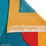 Abstract motif printed multicolor 100% cotton flat sheets, vibrant ethnic pattern for summer, double queen size from Pune, India