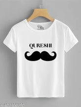 Qureshi Ji cotton blend t-shirt with printed design, Indian Quereshi caste apparel on hangar