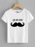 Quereshi Ji cotton blend t-shirt with printed Qureshi Sahab design, Indian traditional wear for men