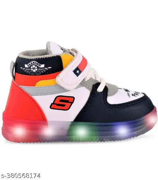 Kids LED light up canvas shoes with Iron Man print, ideal for outdoor sports and running, memory foam insole, Velcro fastening